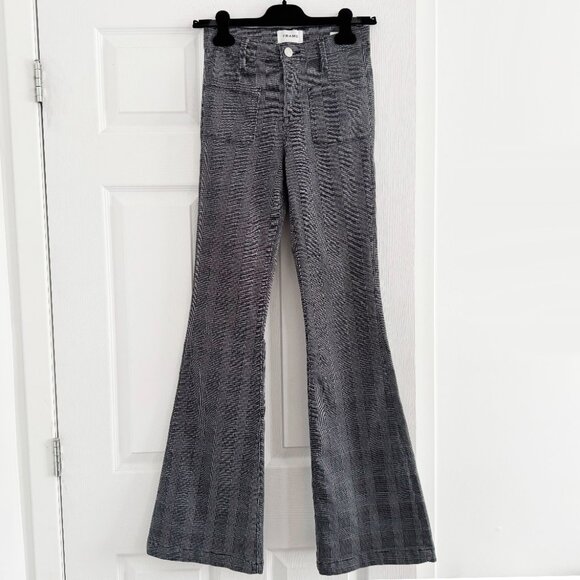 Frame "Le Bardot" Pants in Blk/White Check, size 25 - Picture 3 of 7